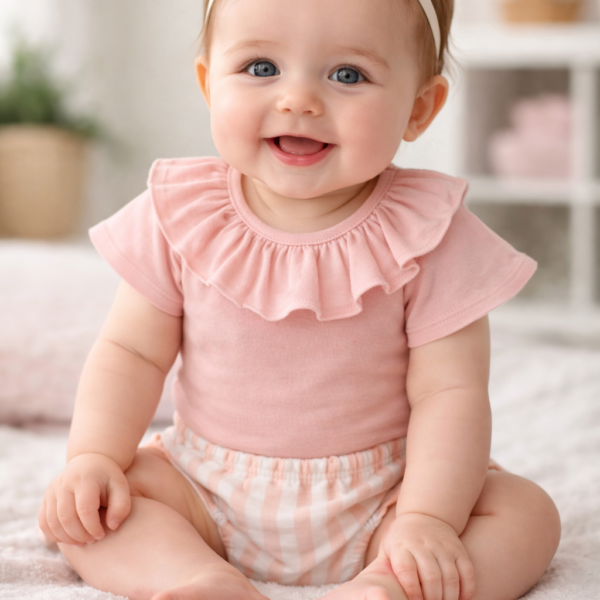 Body Bebé Manga Corta Cuello Volantito Calamaro Baby – Clama Brand