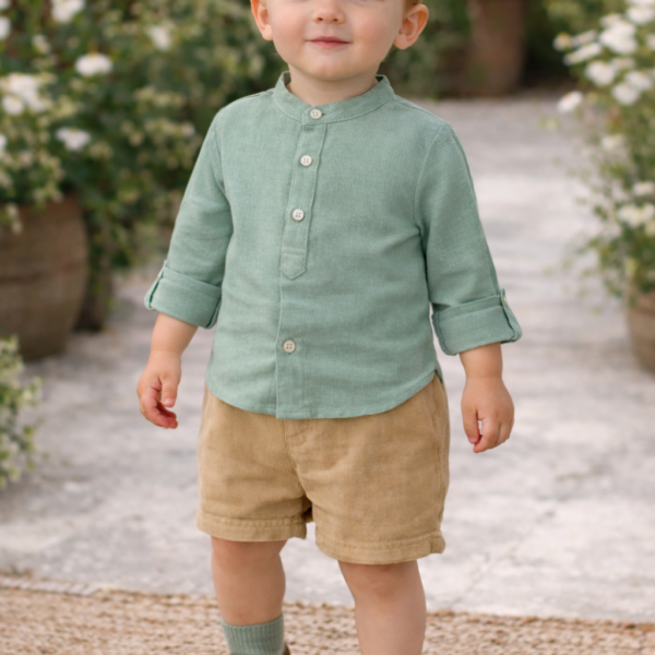 Camisa Niño Lino Manga Larga – Clama Brand
