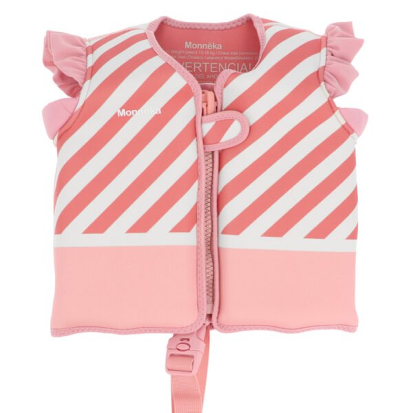 Chaleco Flotador de Aprendizaje Stripes Pink Monnëka para bebé - vista principal