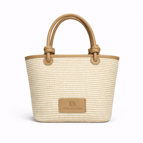 Bolso Lumina Don Algodón - Mano Rafia Bicolor Verano - vista 3