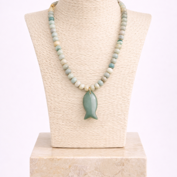 Collar Aqua Pisces Green and Pink - vista principal
