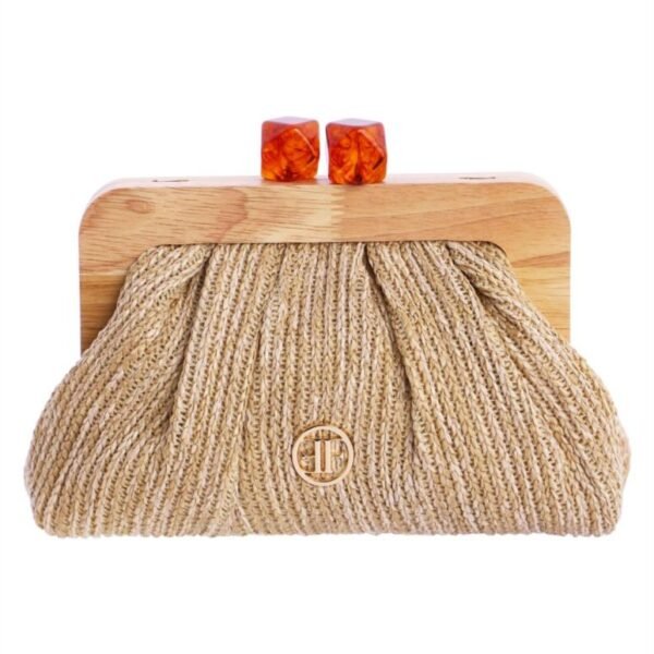 Bolso Clutch Natural Boquilla Madera Wood Chic - Efferri - vista 3